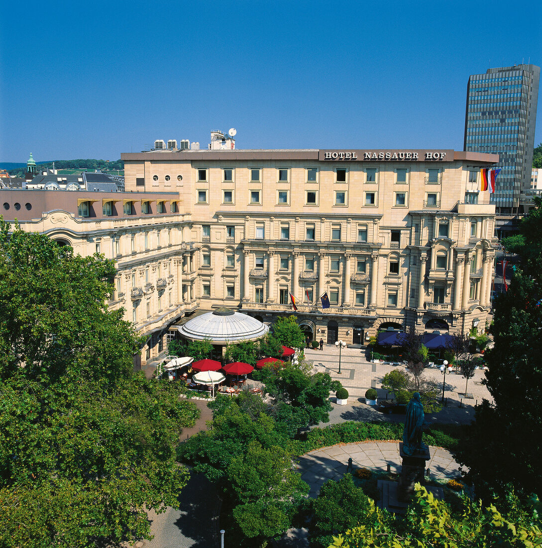 View of hotel Nassauer Hof, Wiesbaden, Germany