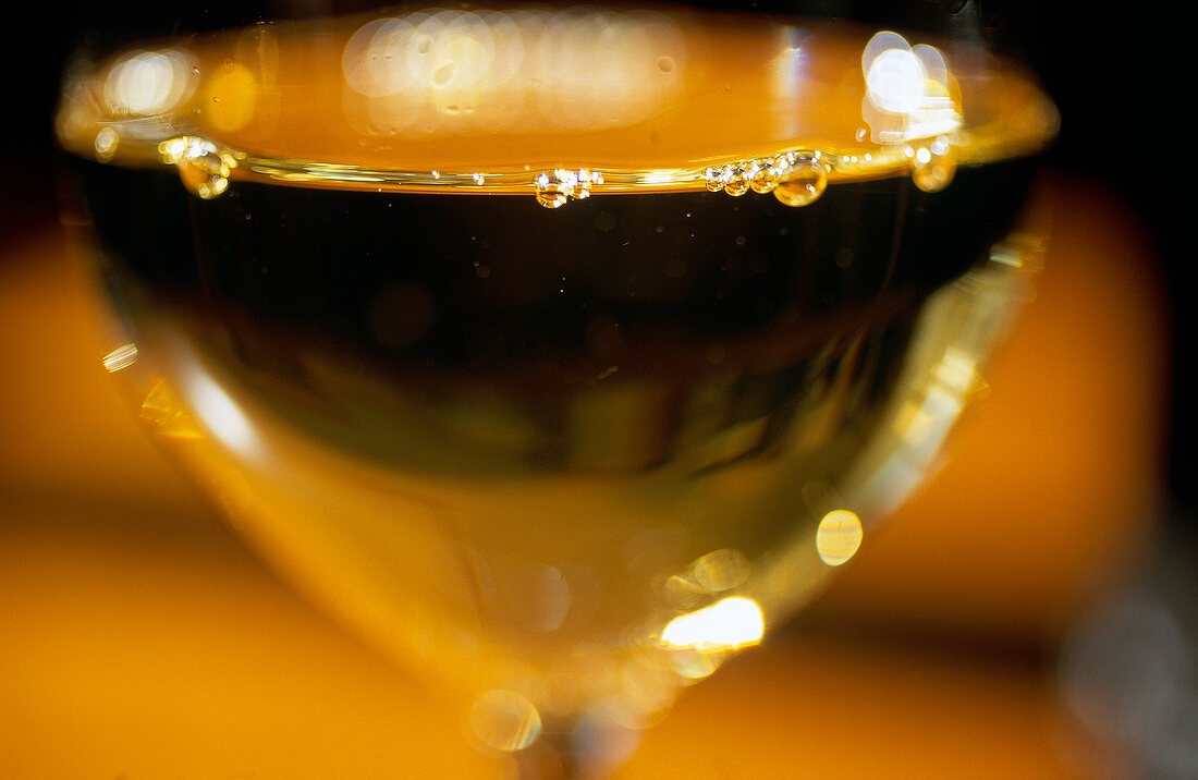 Close-up of glass of white wine