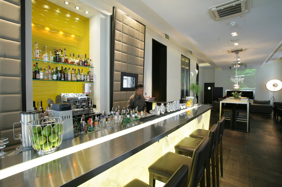 Bar counter at Style Hotel, Vienna, Austria