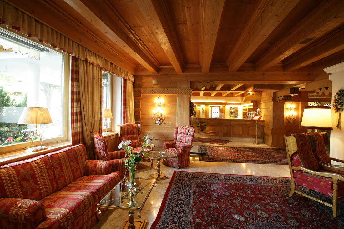 Interior of restaurant of Hotel Salzburger Hof, Austria