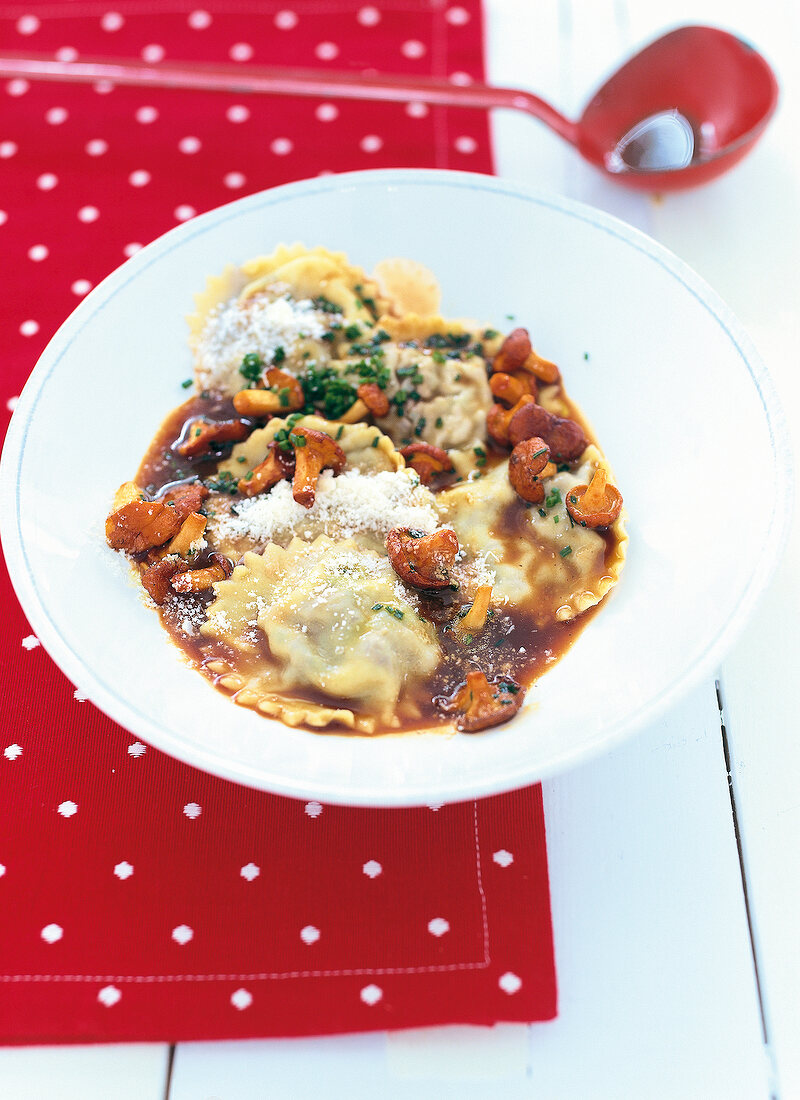 Close-up of oxtail ravioli