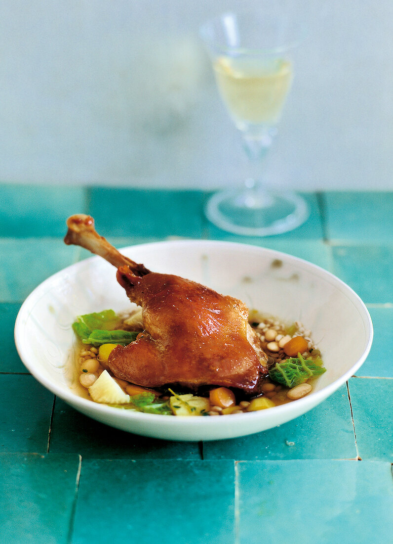 Graupeneintopf mit Gänse-Confit 