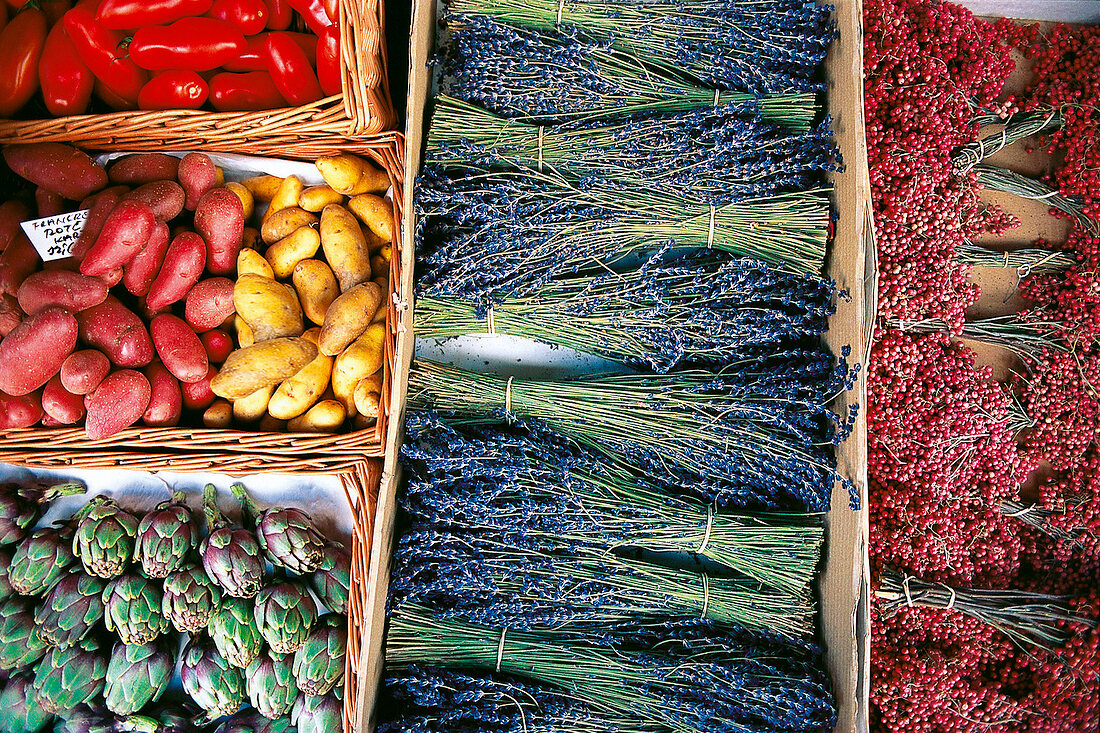 Lavendel, Mini-Artischocken, Kartoffeln