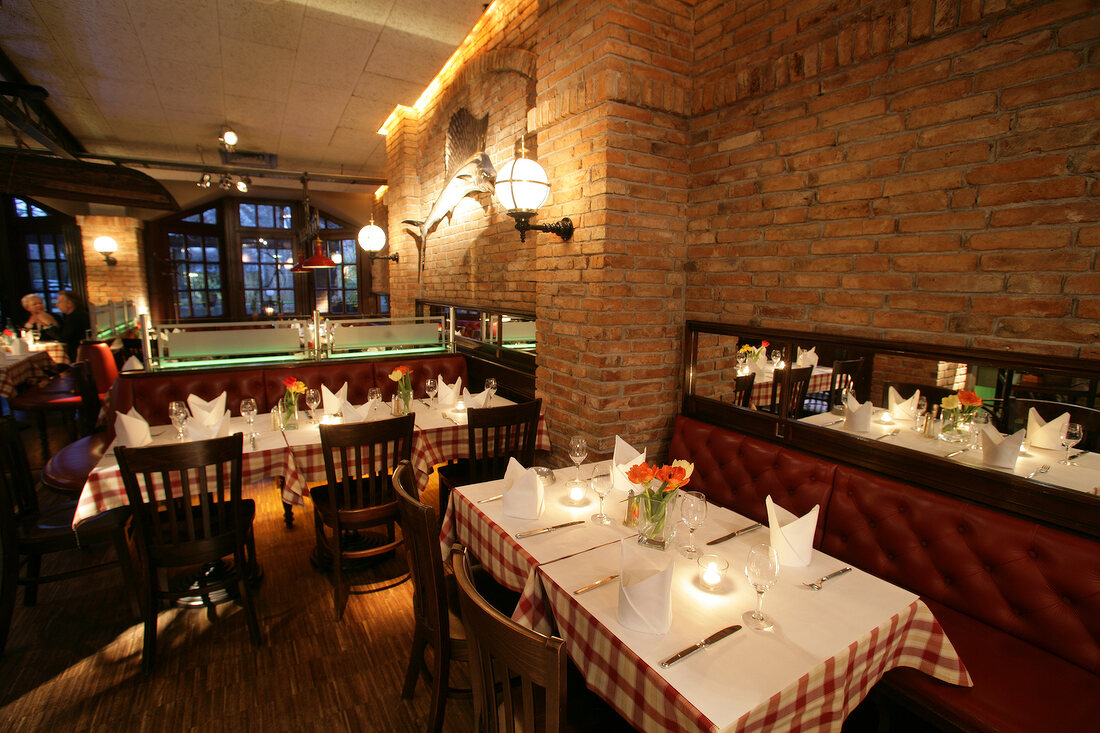 Tables laid in restaurant, Germany