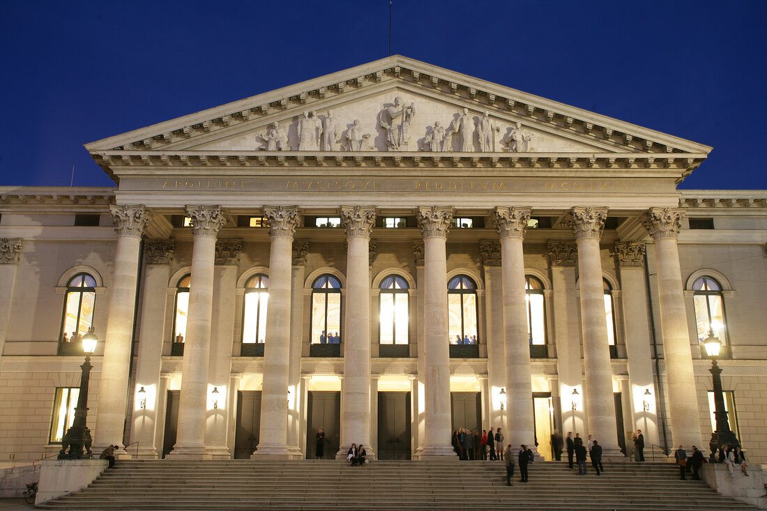 Facade of national Theatre and Opera in Munich, Germany