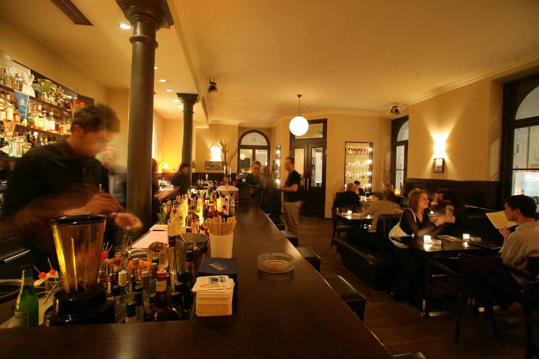 People dining in restaurant, Germany