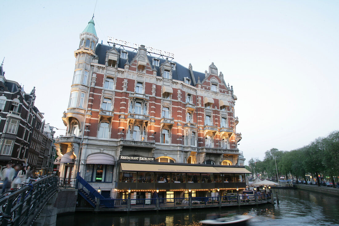 View of Hotel de l'Europe in Amsterdam, Netherlands