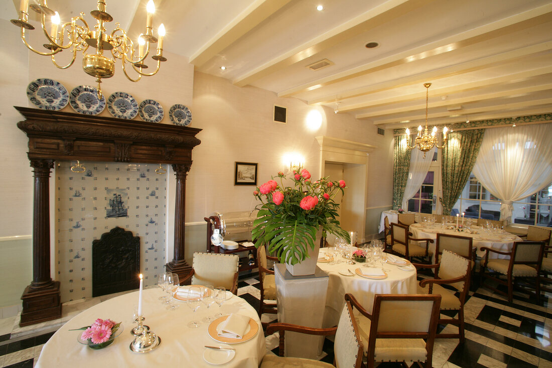 Tables laid in restaurant, Netherlands