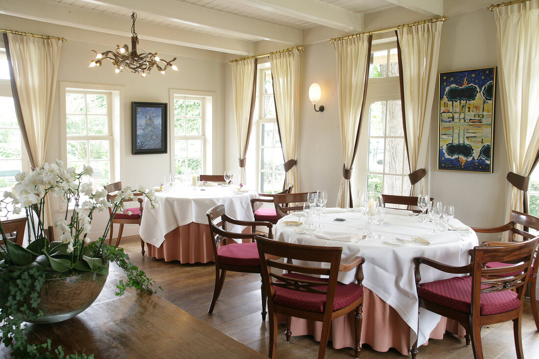 Tables laid in restaurant, Netherlands