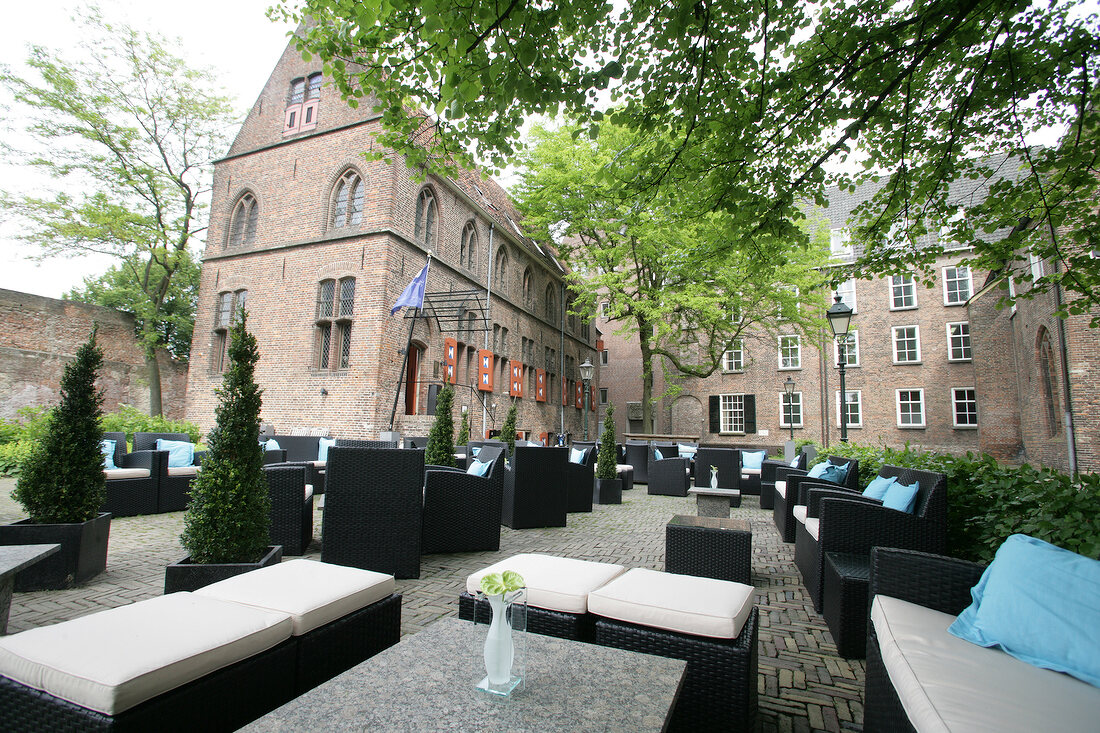 Sitting area outside restaurant, Netherlands
