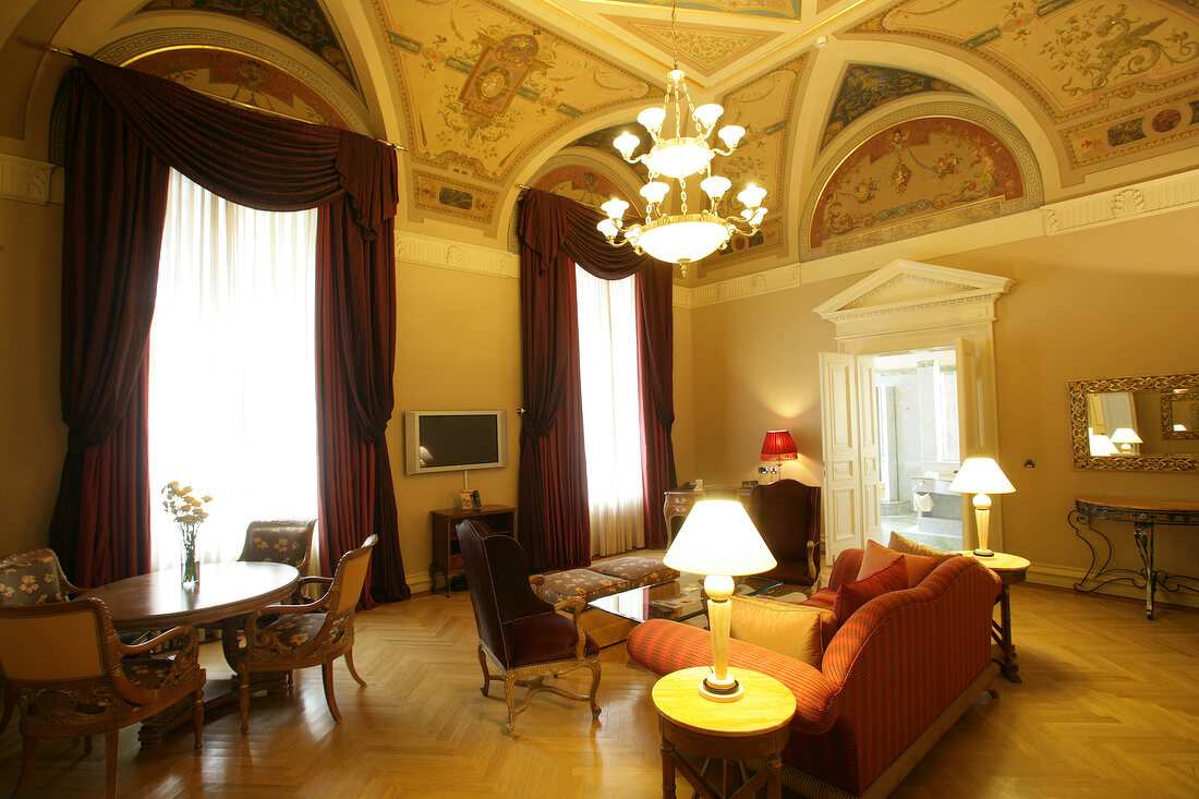 Sitting area of hotel, Czech Republic