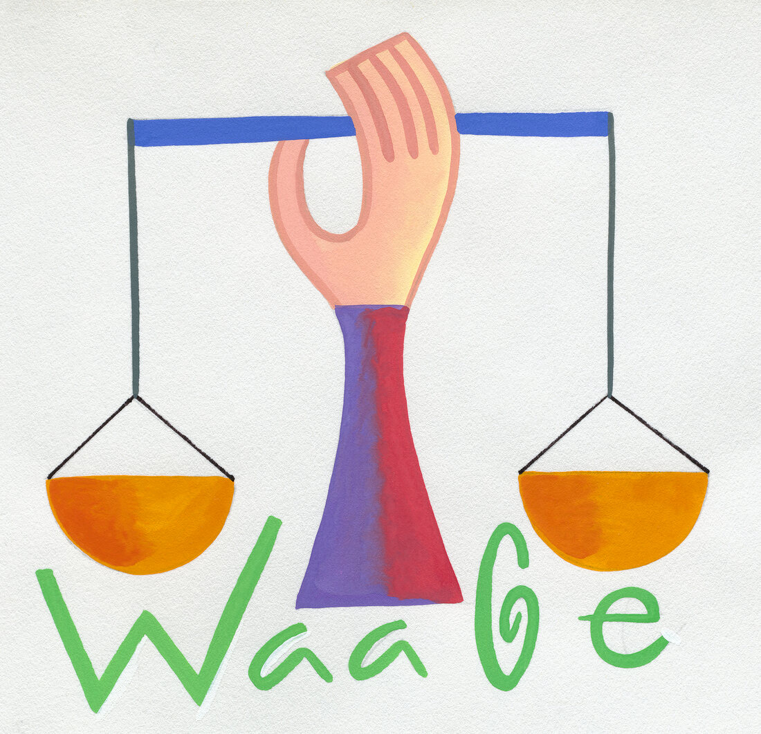 Illustration of zodiac sign waage