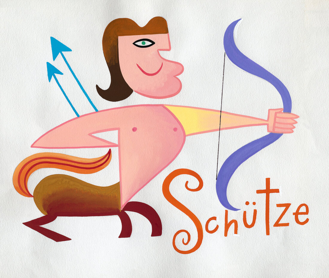 Illustration of zodiac sign schutze