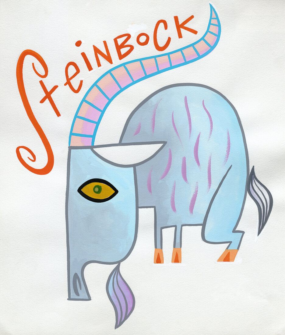 Illustration of zodiac sign steinbock