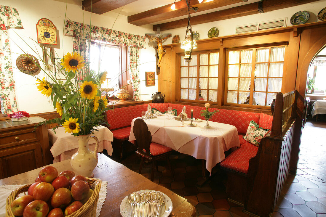 Table laid in restaurant, Germany