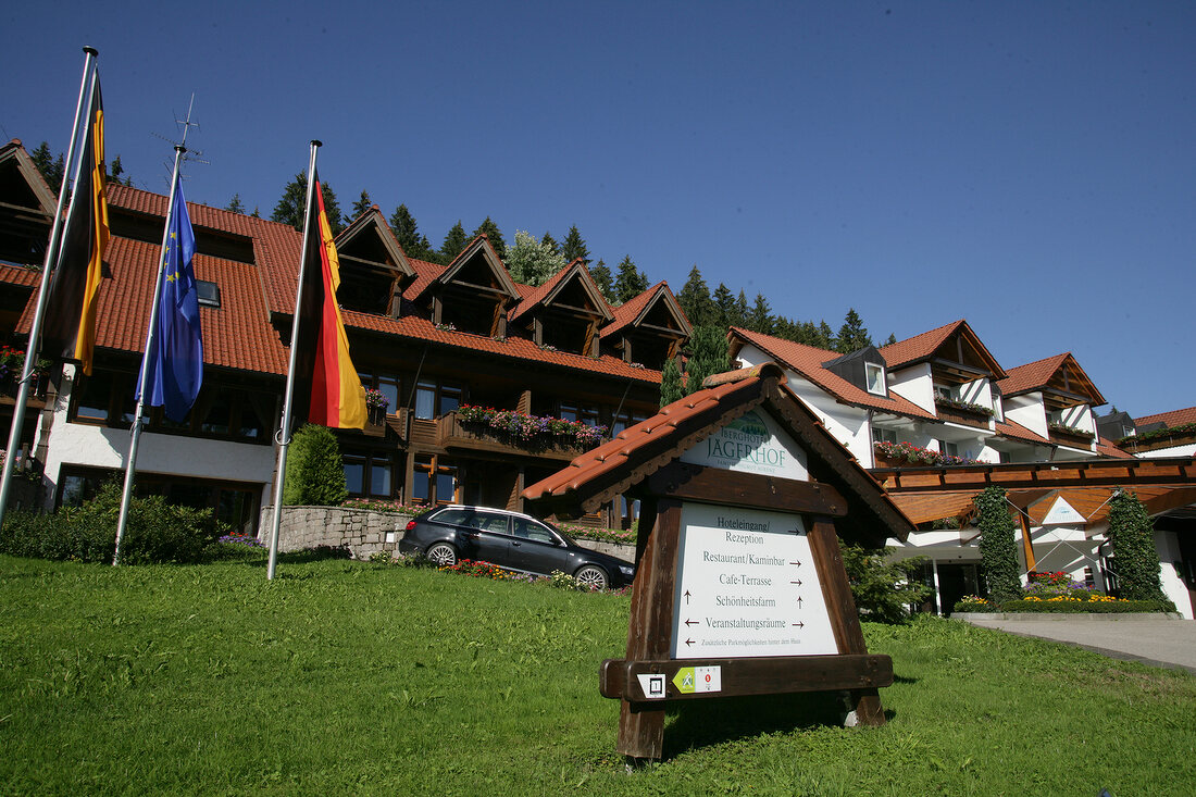 Low angle view of Berg Hotel Jagerhof in Germany