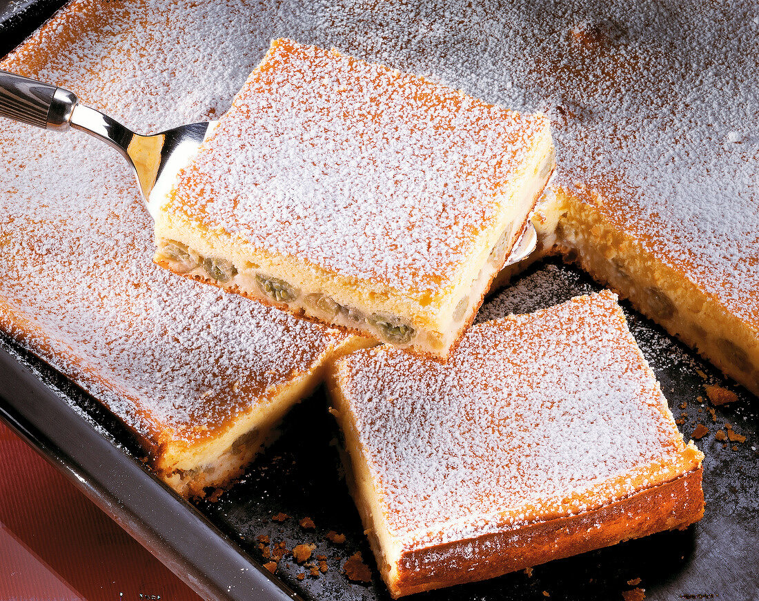 Käsekuchen mit Stachelbeeren 