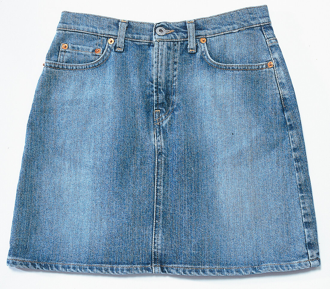 Jeans-Minirock in Used-Look, blau, Freisteller