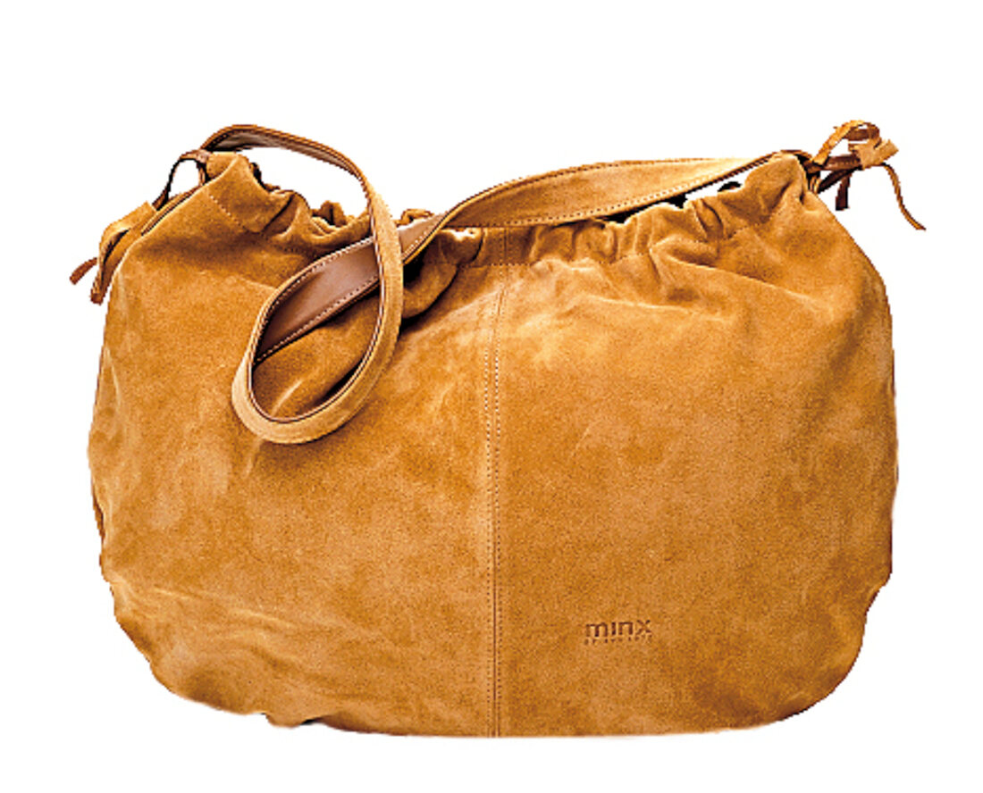 Braune Handtasche aus Wildleder von Minx.