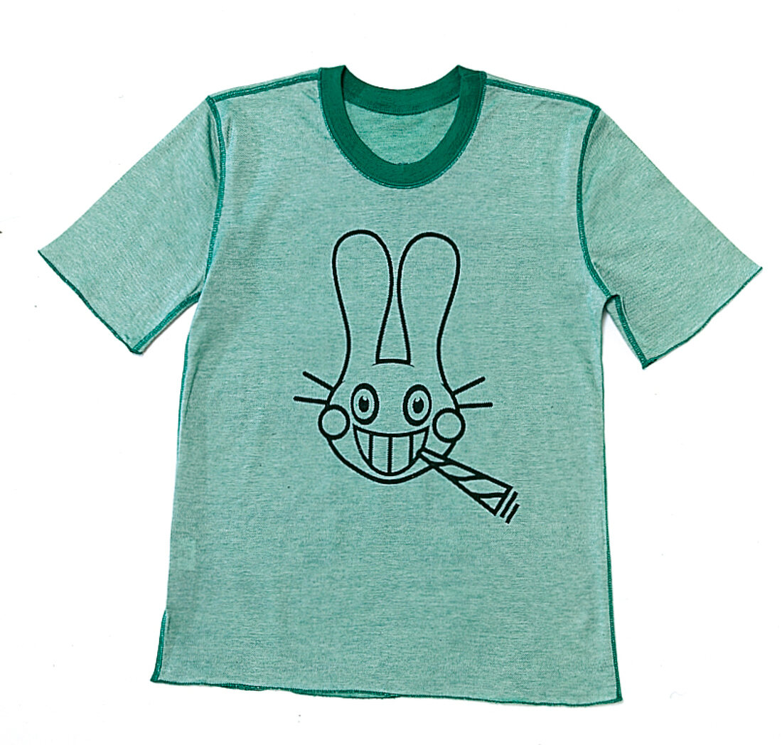 T-Shirt in Grün mit Bunny Aufdruck 