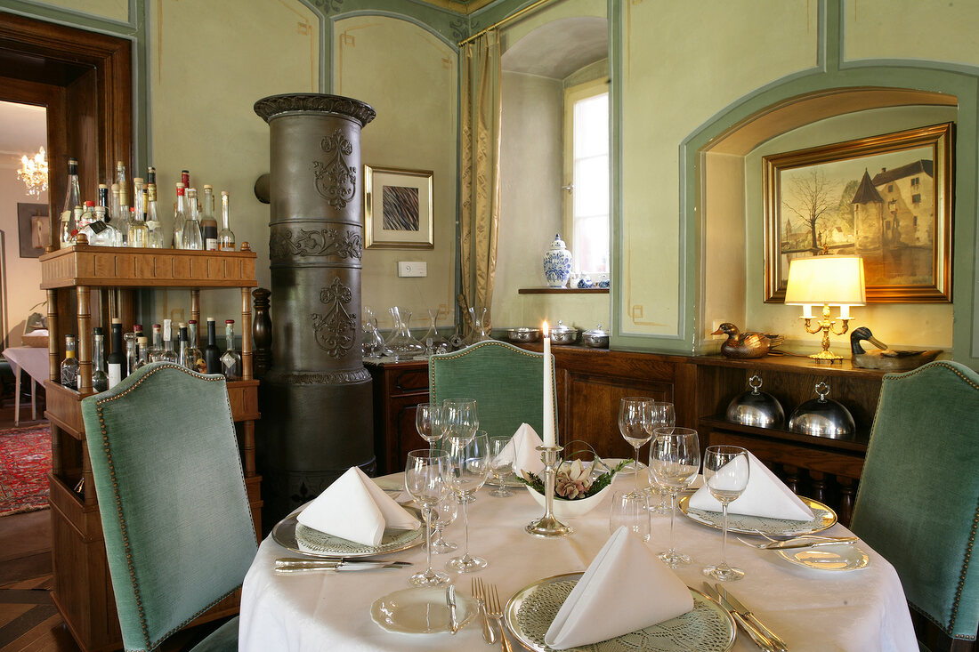 Table laid in restaurant, Germany