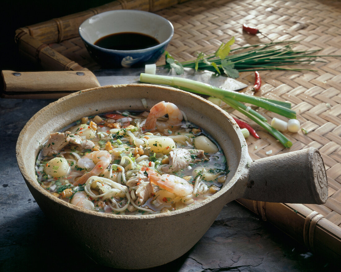 Hokkien noodle soup from China in serving dish