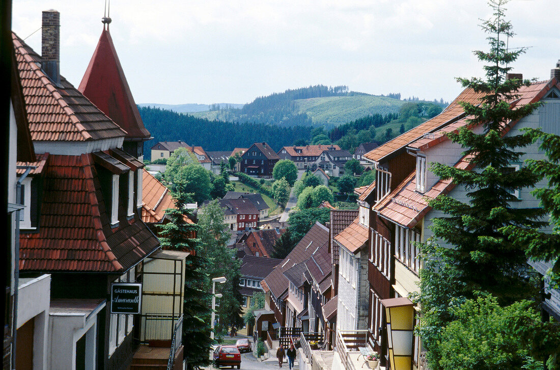 View of Sankt Andreasberg town in Lower Saxony, Germany