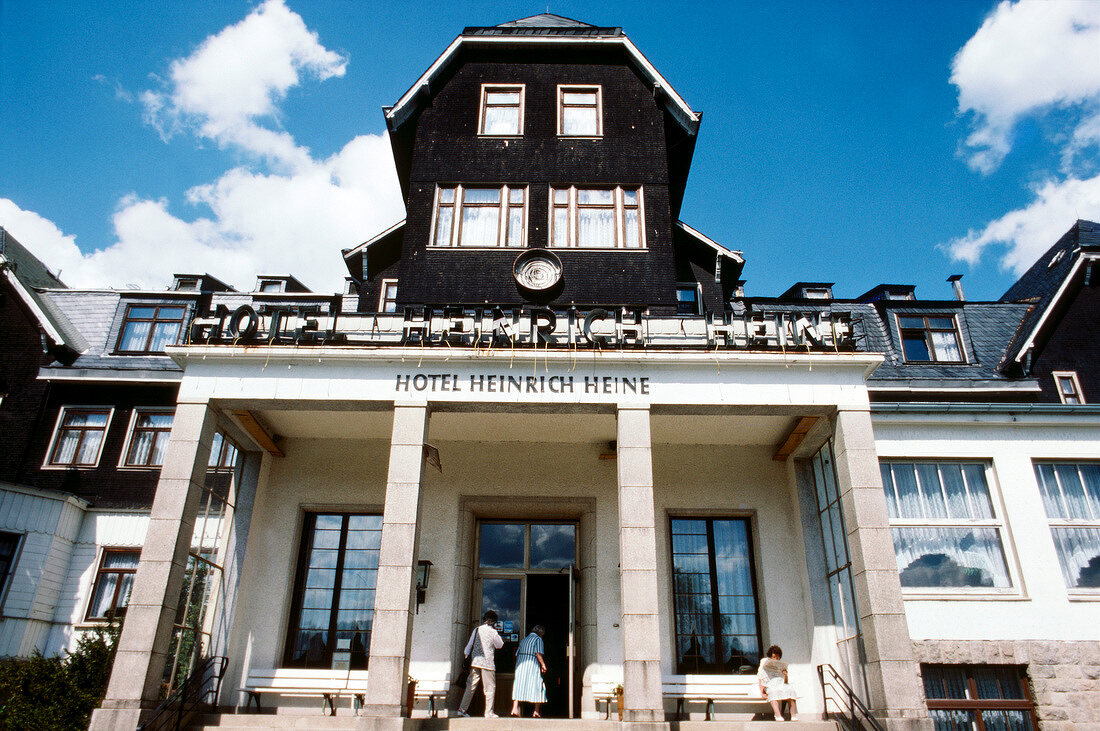 Facade of Hotel Heinrich Heine in Berlin, Germany, low angle view