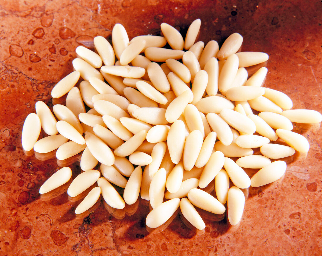Close-up of pile of pine nuts