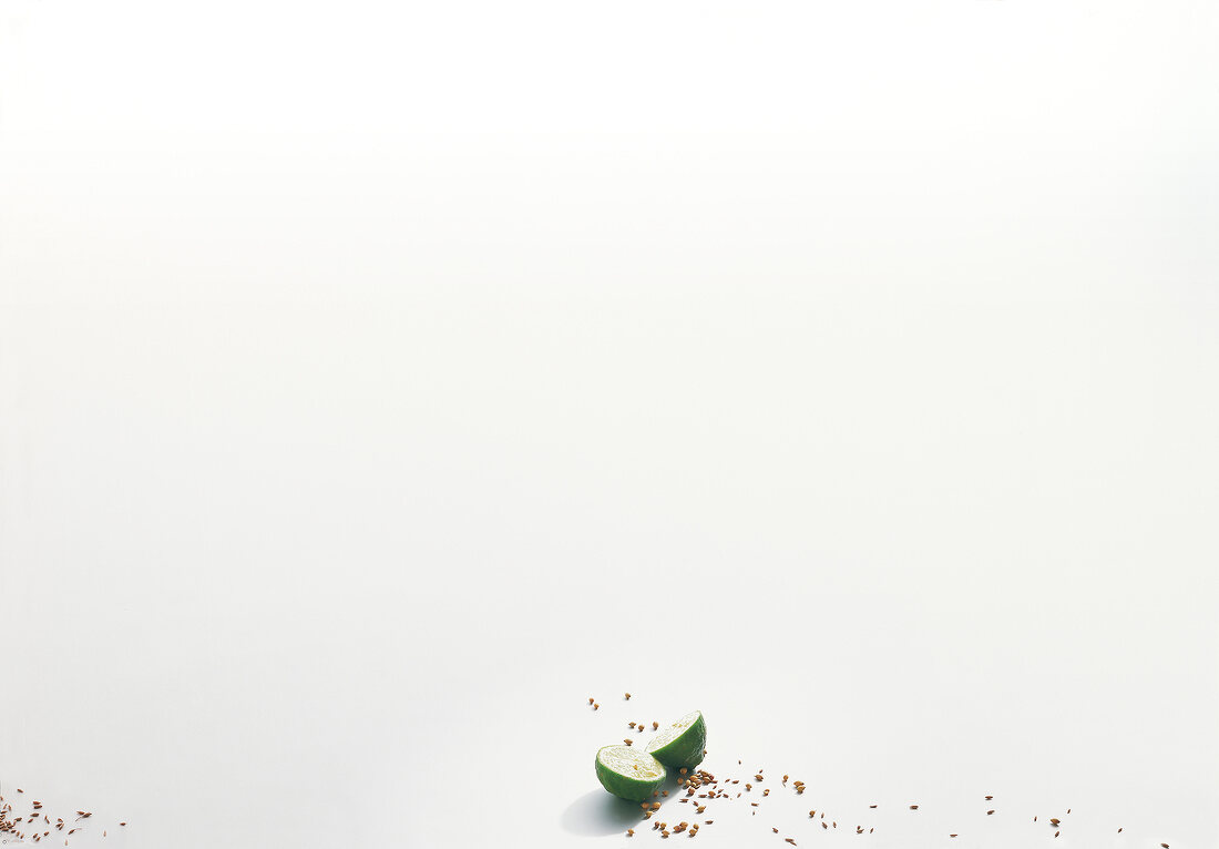 Kaffir lime on white background