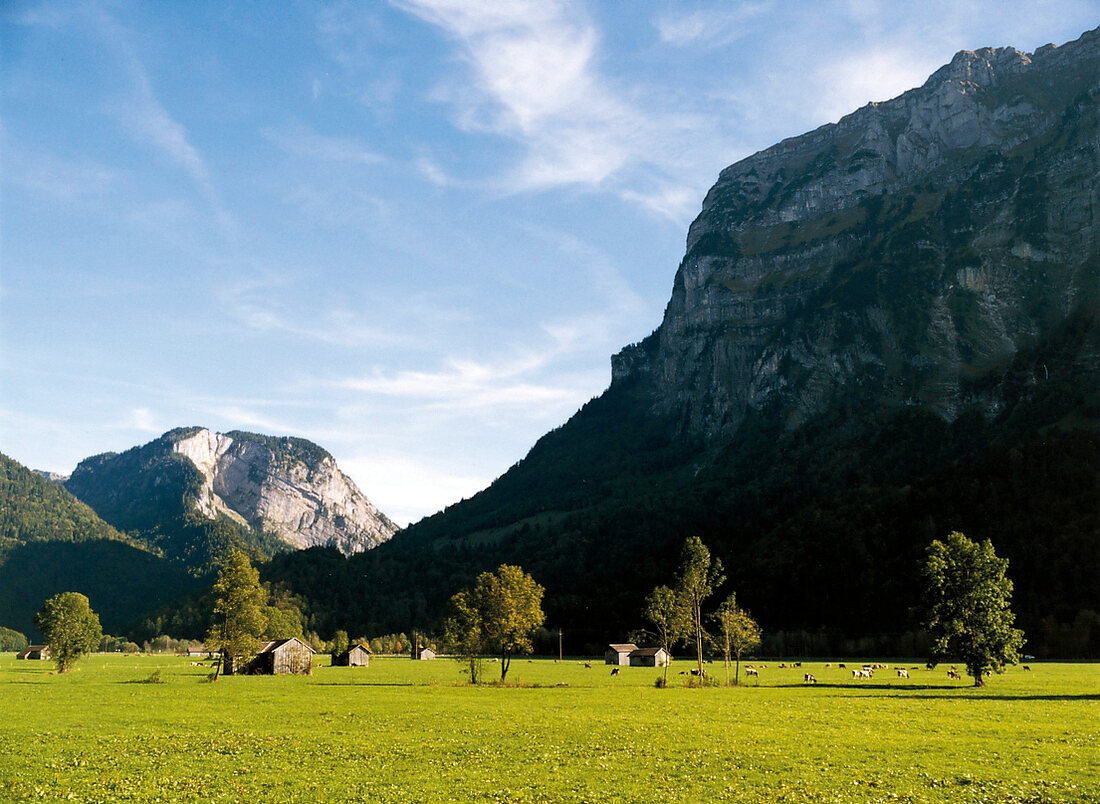 Ausblick auf die Landschaft in Österreich, Bregenzerwald