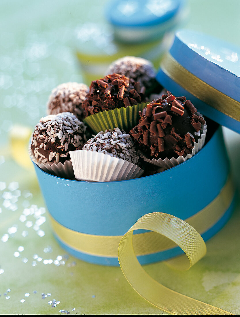 Close-up of marzipan balls with dates and cardamom