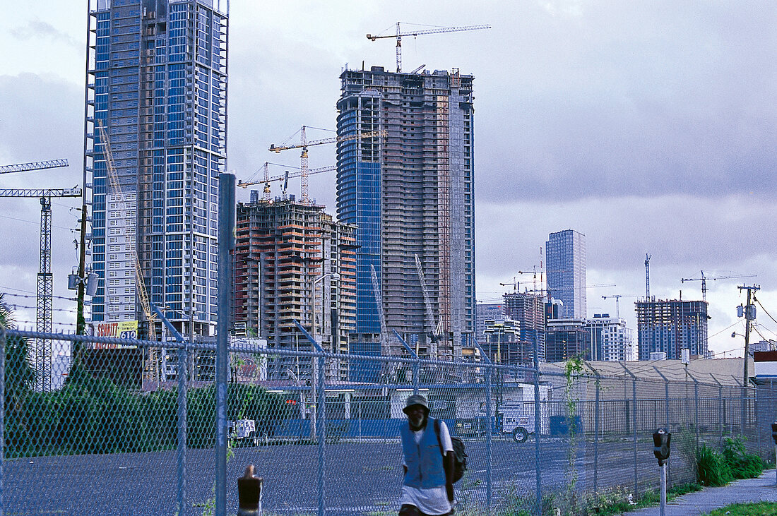 Eine Großbaustelle in Miami, Florida 