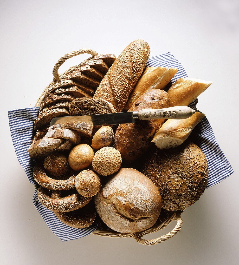 Bread Basket with Rolls