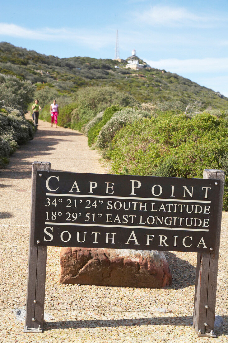 Südafrika, Anzeigetafel für das Kap der Guten Hoffnung