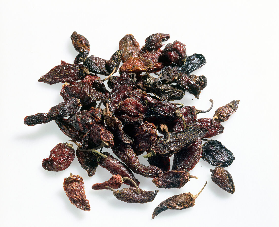 Dried of chilli mora roja on white background