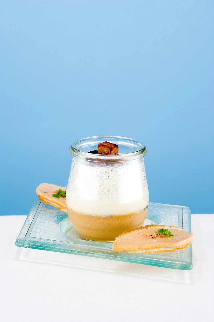 Light salsify veloute in glass