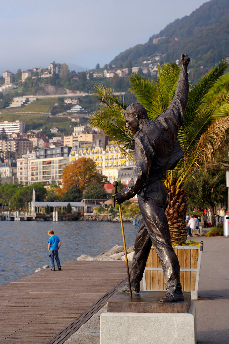Denkmal für Freddy Mercury in Montreux am Genfer See.