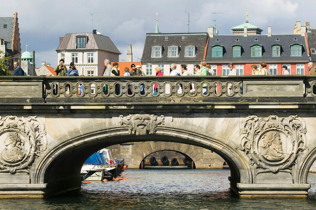 Marble bridge over Frederiksholm Canal in Copenhagen, Denmark