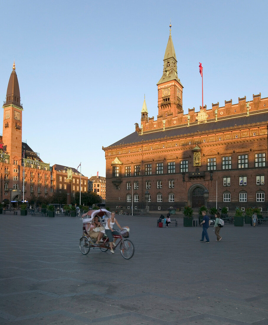 View of Town Hall and Town Hall Square in Copenhagen, Denmark