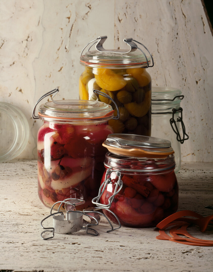 Compote filled with jars