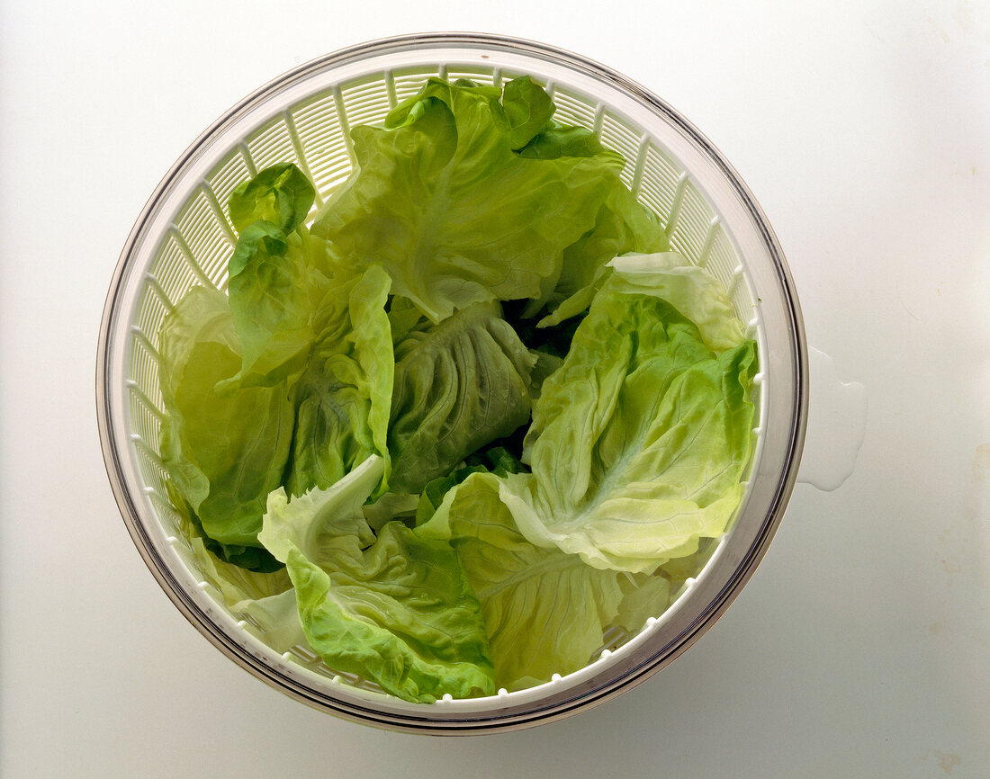 Blattsalat in Salatschleuder 