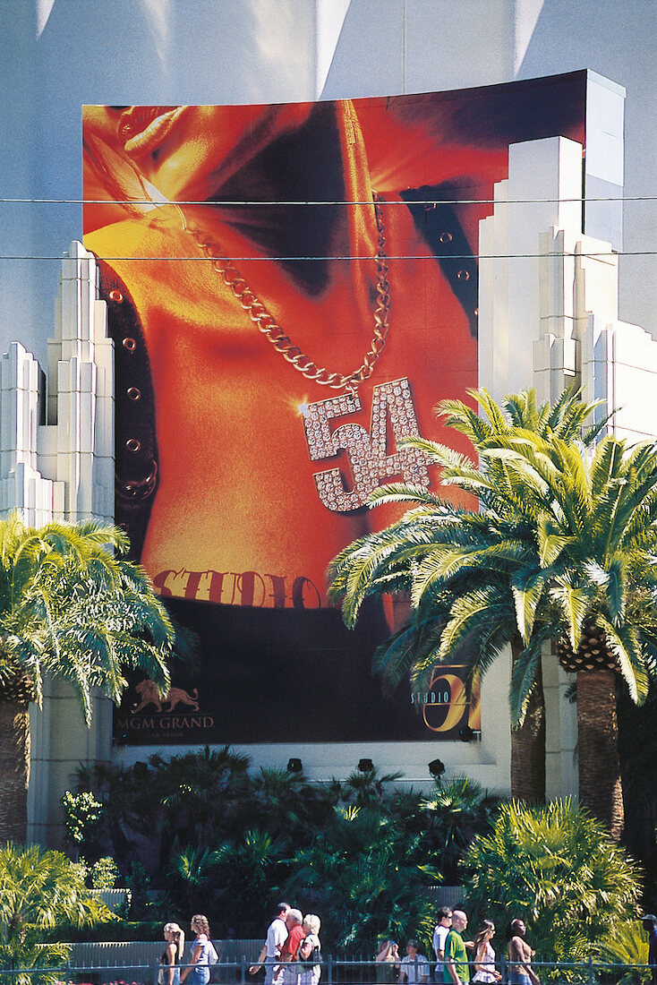 Riesenwerbeplakat am Gebäude, Werbung in Las Vegas