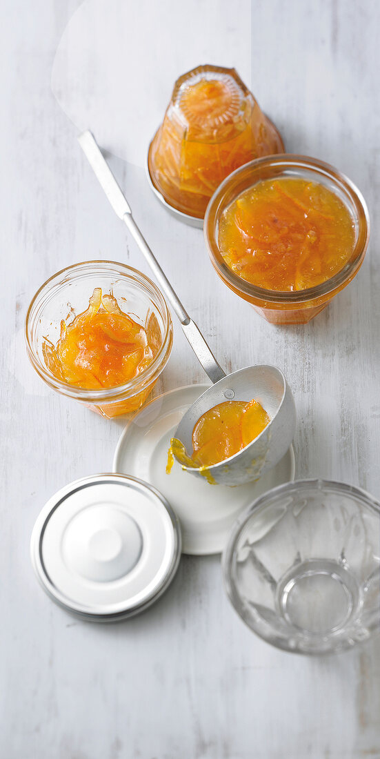 Orangenmarmelade, Step4, Marmelade in Gläser füllen, Kelle