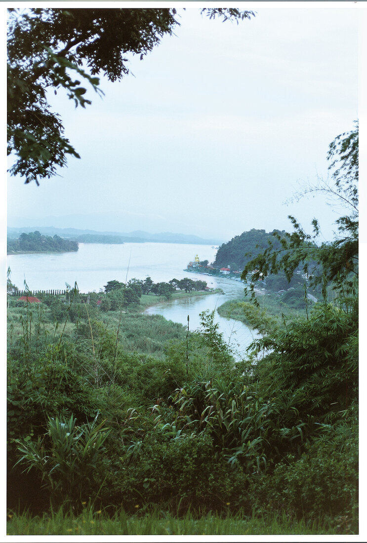 Flüsse Mekong und Mae Sai trennen Birma, Laos und Thailand, Landschaft