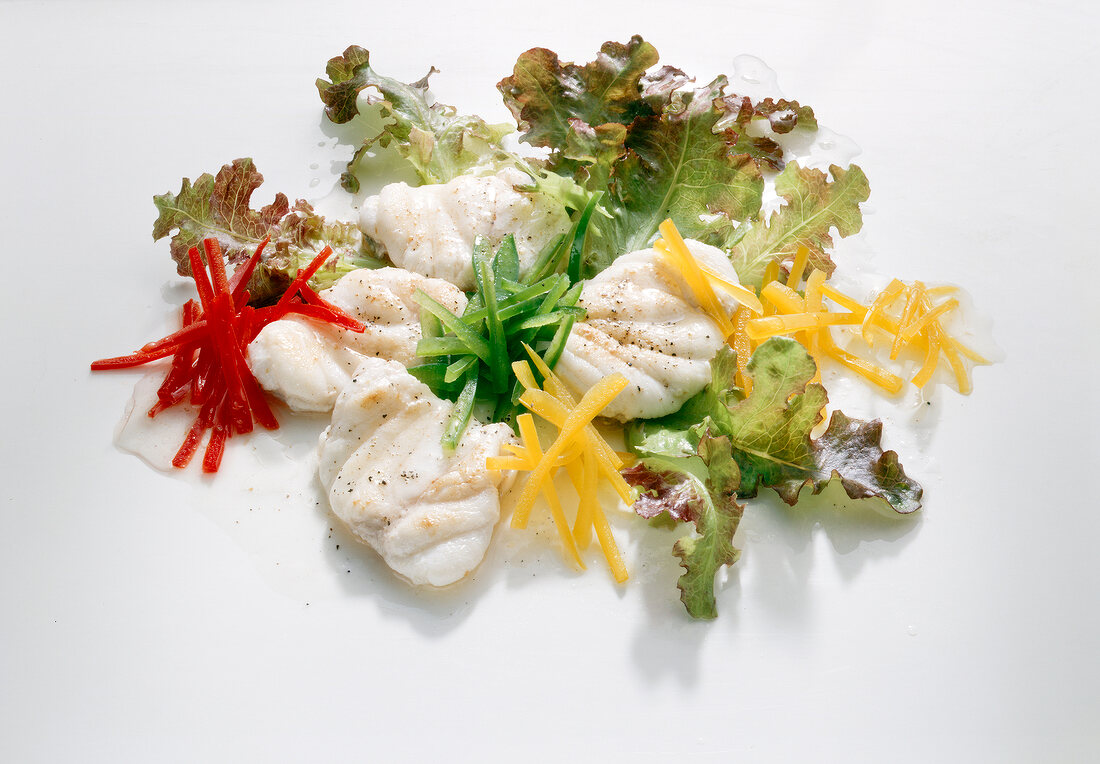 Salad of monkfish with peppers