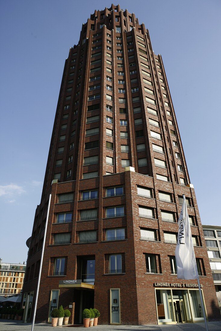 Exterior view of The Lindner Main Plaza Hotel, Frankfurt, Germany