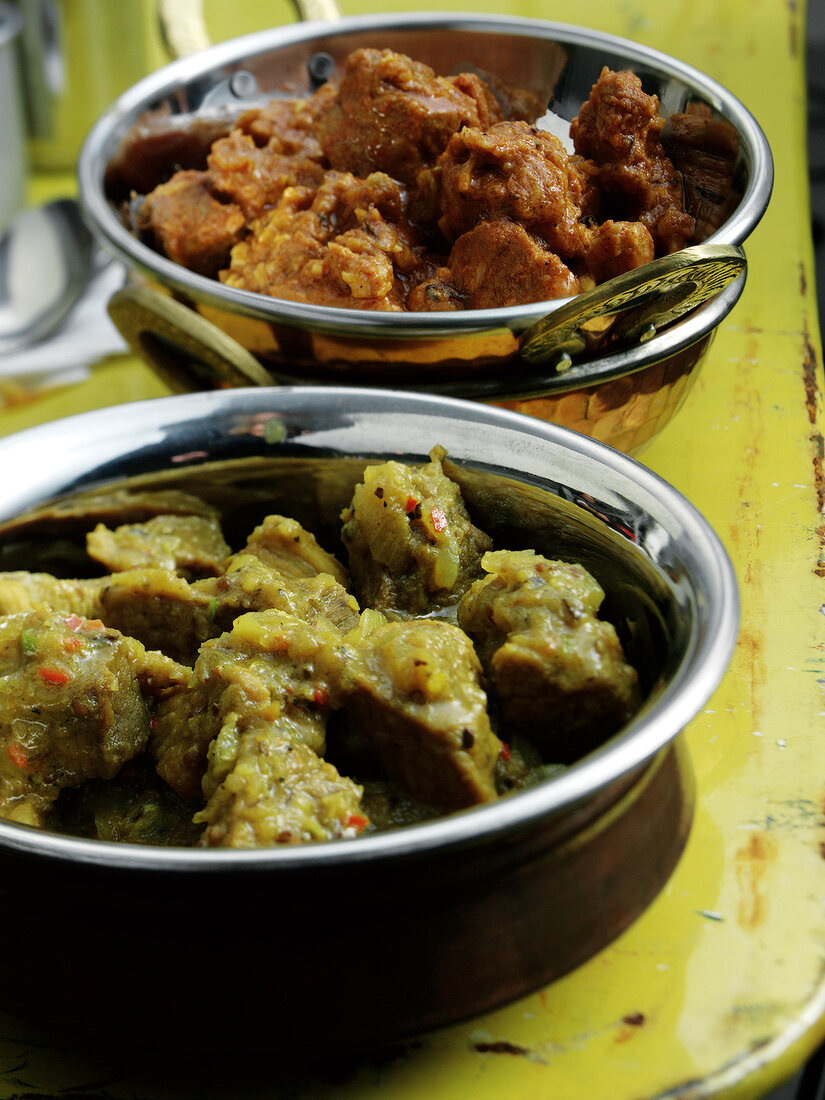 Indisch kochen, Lamm in Joghur tsauce und Schweinefleisch-Vindaloo