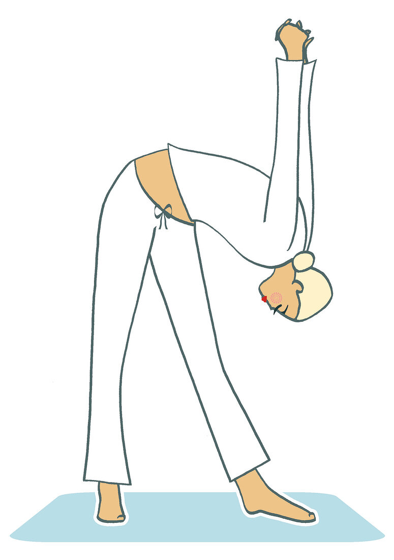 Illustration, Hormon-Yoga-Übung 5 A, Dhanurasana