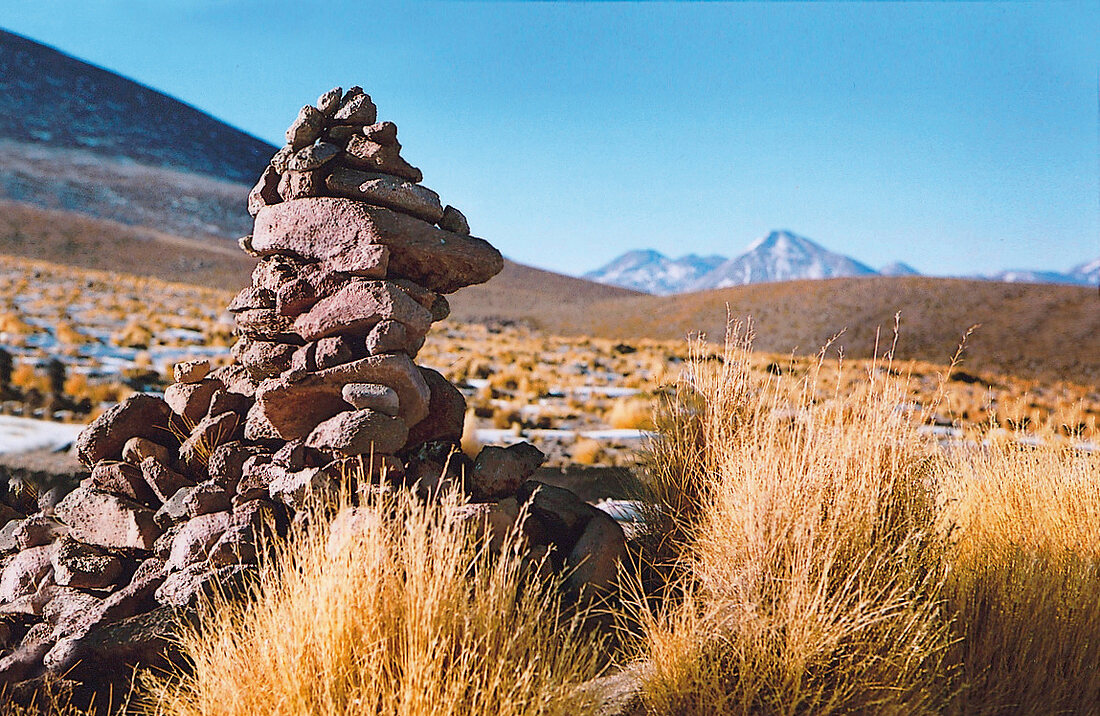 Religiöse Steinhaufen, Chile Atacama-Wüste